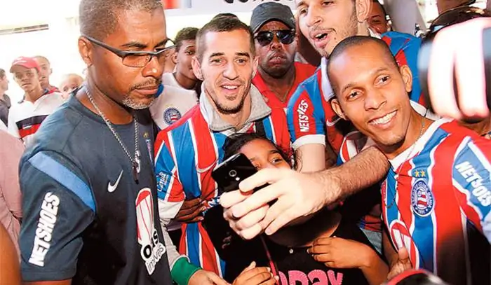 Romagnoli no dia de seu desembarque em Salvador.