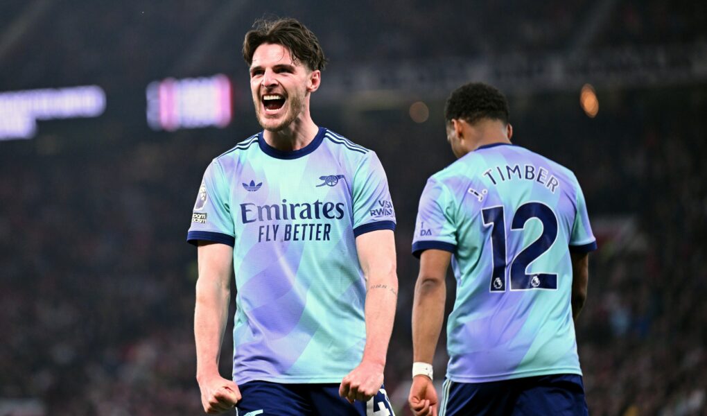 Declan Rice comemora gol do Arsenal