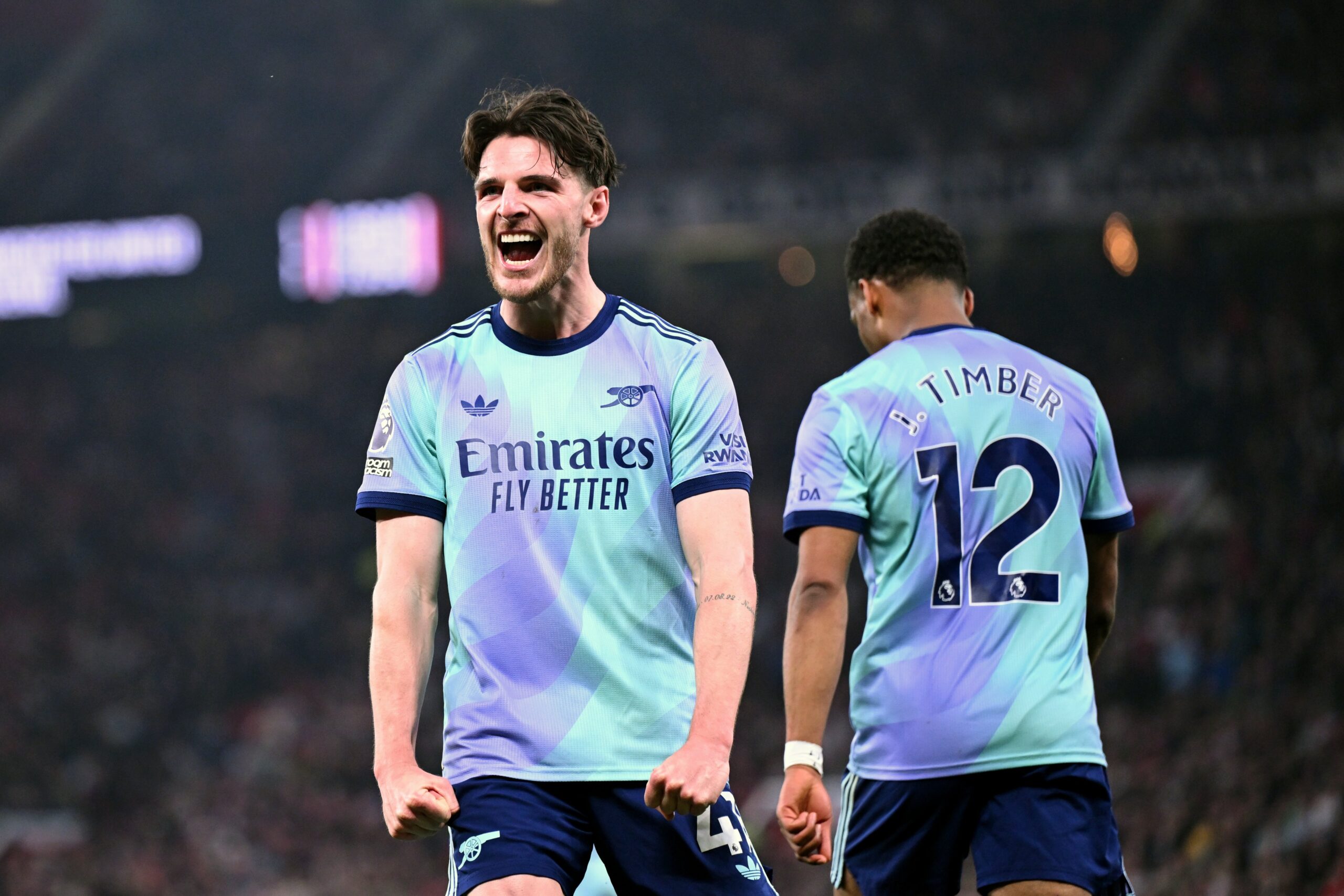 Declan Rice comemora gol do Arsenal