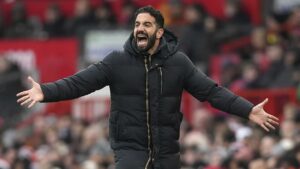 Ruben Amorim, técnico do Manchester United. Português ainda não conseguiu emplacar no comando do time inglês