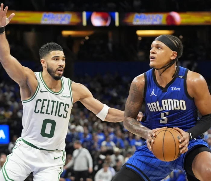Jayson Tatum comanda Boston Celtics na vitória por 107 a 98 sobre Orlando Magic