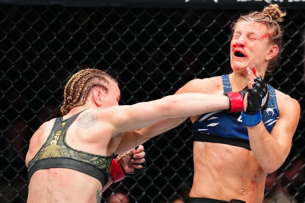 Valentina Shevchenko faz excelente primeiro round e mantém o cinturão peso-mosca do UFC diante de Manon Fiorot