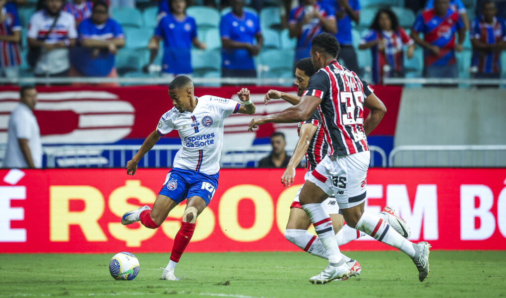 Bahia e São Paulo em jogo válido pela 32ª rodada do Campeonato Brasileiro 2024