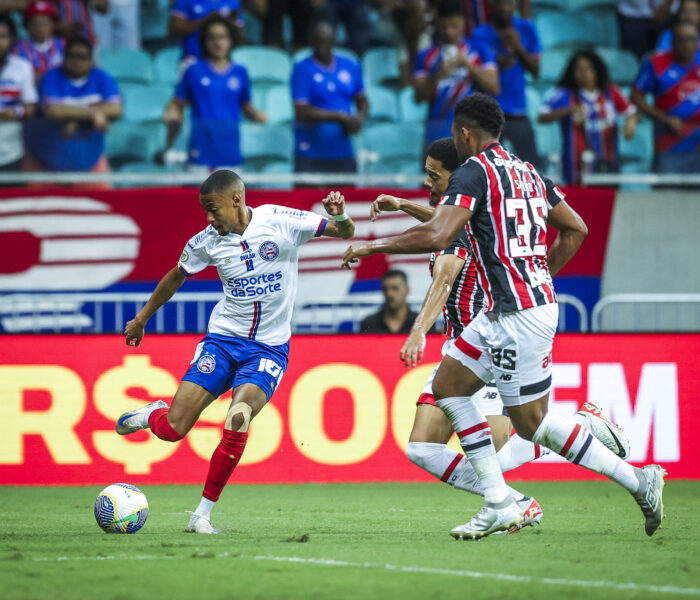 Bahia e São Paulo em jogo válido pela 32ª rodada do Campeonato Brasileiro 2024