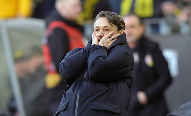 Niko Kovac em sua estreia como técnico do Borussia Dortmund, contra o Stuttgart — derrota em casa, por 2 a 1.
