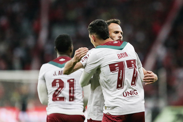 Autor do segundo gol, Baya marcou seu primeiro gol no Brasileirão com a camisa do Fluminense. Foto Lucas Merçon/Fluminense F.C.