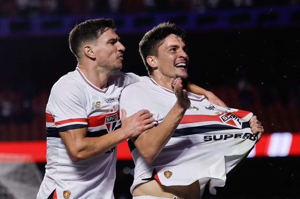 Pablo Maia na comemoração do gol do São Paulo. Foto: Adriana Spaccasassi Bianchi/Mochila Press — Reprodução.