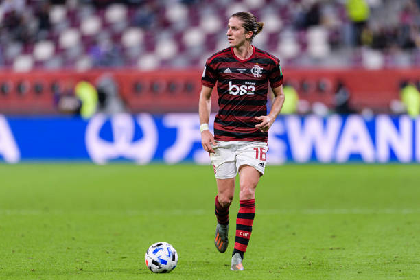 Filipe Luis disputou dois Mundiais de Clubes como jogador do Flamengo, em 2019 e 2023. Foto: Marcio Machado/Eurasia Sport — Reprodução.