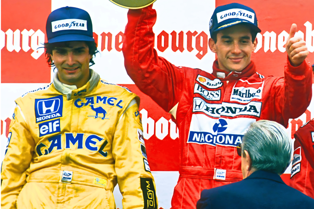 Ayrton Senna e Nelson Piquet dividem pódio na era de outro da F1 no Brasil 