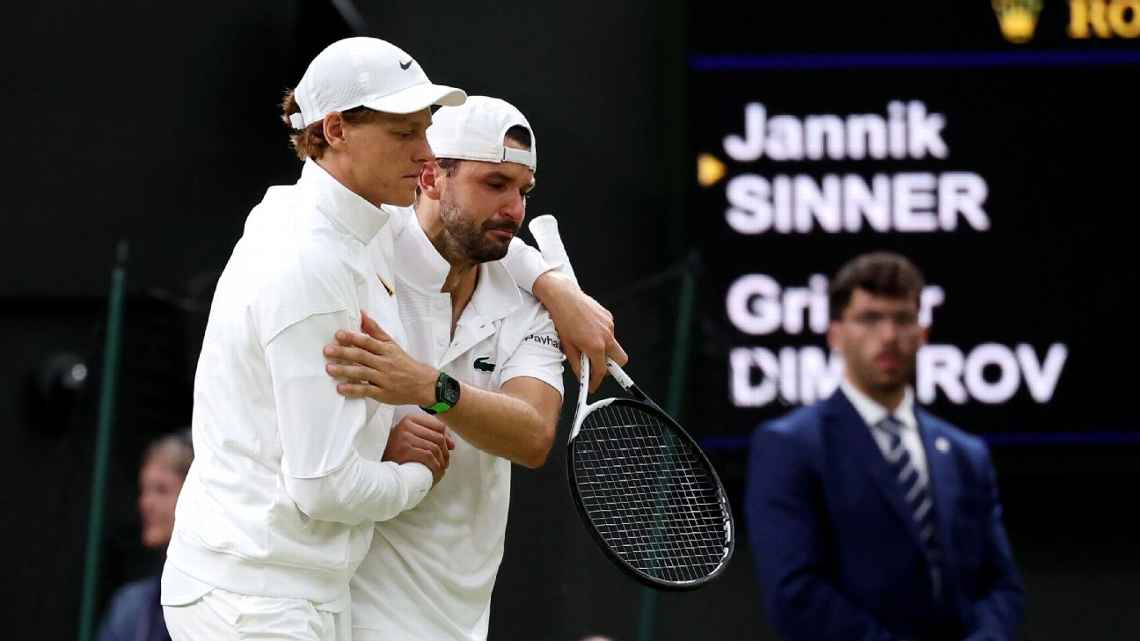 Jannik Sinner e Grigor Dimitrov Wimbledon 2025