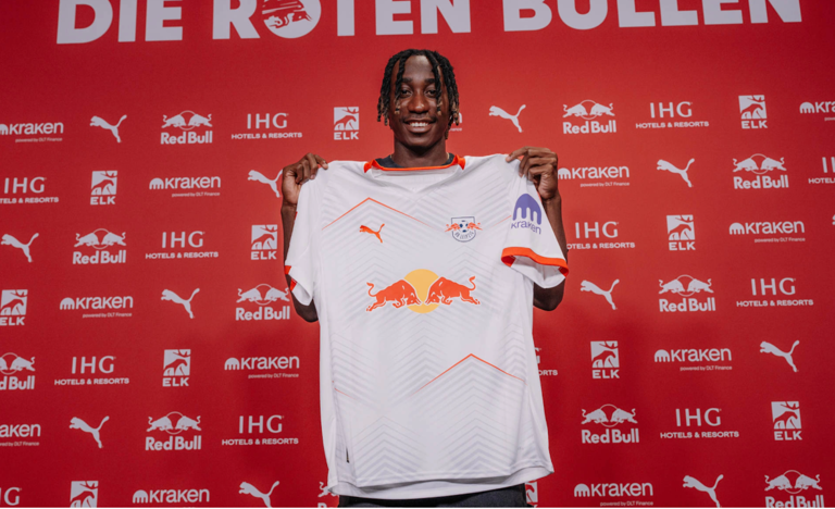 Yan Diomandé foi vendido nesta janela de transferências ao RB Leipzig e foi a maior venda da história do Leganés, totalizando 20 milhões de euros. Foto: RB Leipzig/Site Official — Reprodução.