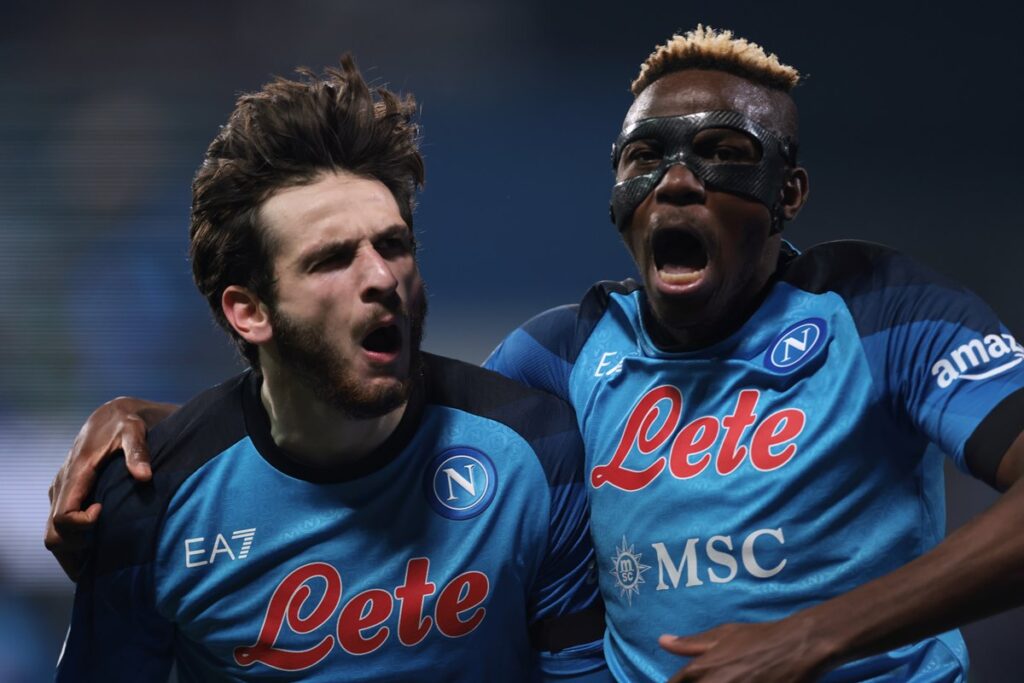 Kvaratskhelia e Osimhen, dois grandes destaques do Napoli nos últimos anos. 