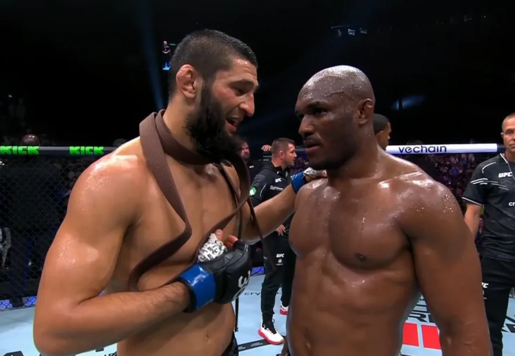 Khamzat Chimaev teve dificuldades contra Kamaru Usman