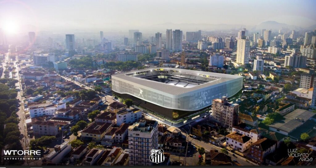 Projeção da nova Arena do Santos