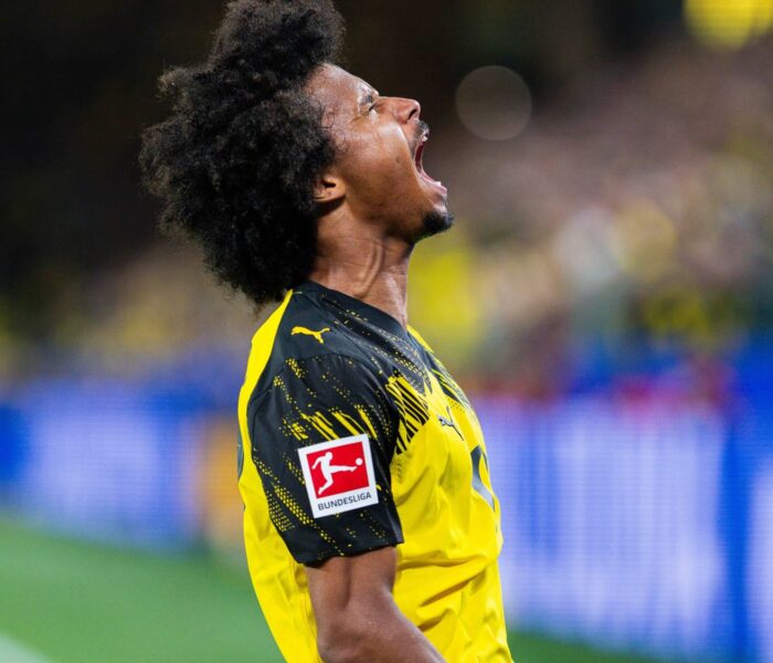 Foi o primeiro gol de Adeyemi na atual Bundesliga. O artilheiro do Dortmund segue sendo Guirassy, com 4. Barcelona Foto: Noah Wedel/Imago — Reprodução.