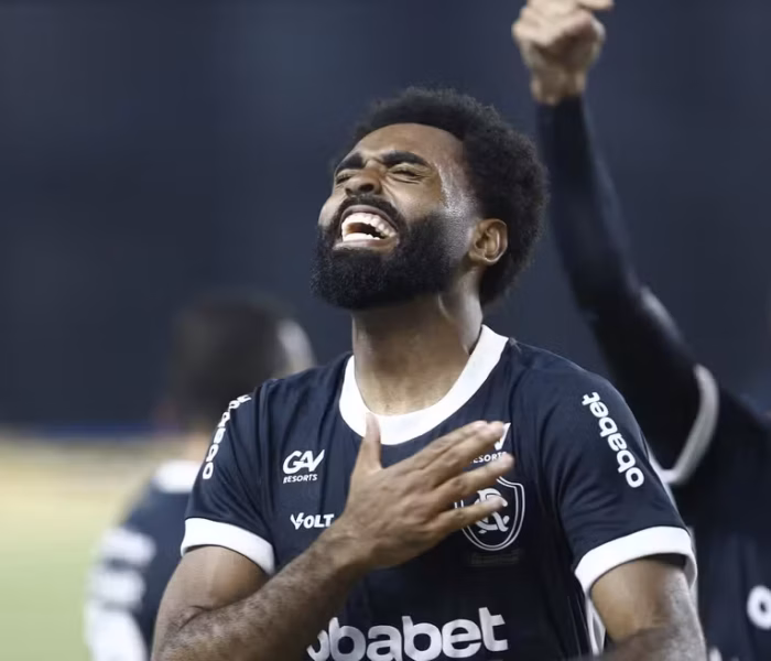 Capitão do Remo, Caio Vinícius celebra o gol marcado. Foto: Thiago Gomes / OLiberal — Reprodução.