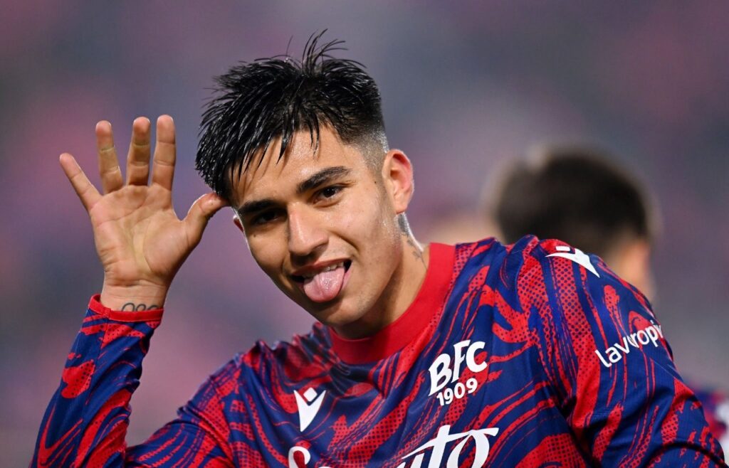 Santi Castro marcou o quarto gol do Bologna na vitória sobre o Monza, pela Coppa Itália 2024/2025. Foto: Alessandro Sabattini/Getty Images — Reprodução.