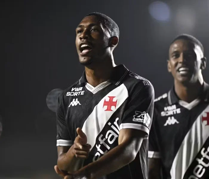 Rayan foi o autor de dois gols na vitória do Vasco, por 5 a 1. Foto: André Durão/Reprodução.
