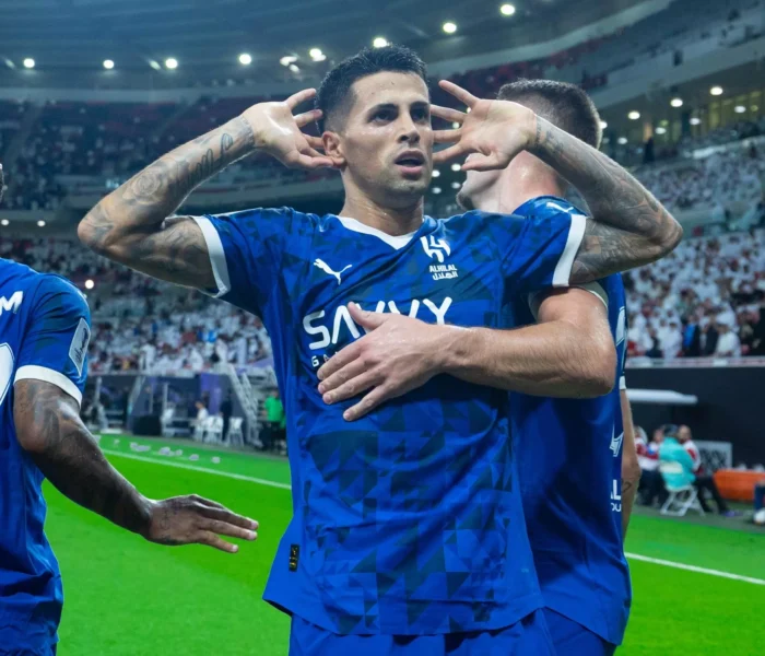 João Cancelo comemora o gol com a camisa do Al-Hilal. Foto: Reprodução / The Asian Age, Serie A