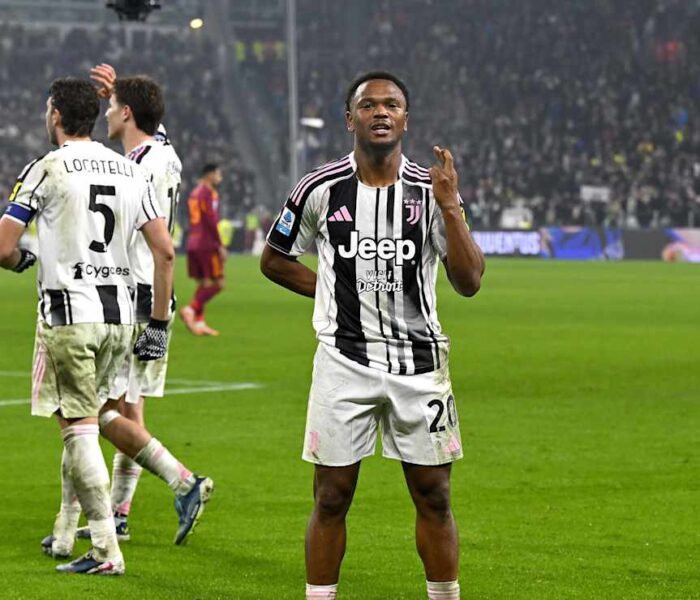 Openda comemora o gol marcado. O camisa 20 foi autor do segundo tento da Juventus contra a Roma. Foto: Divulgação / Juventus
