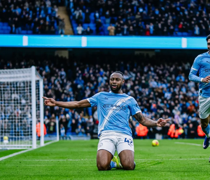 Atacantes do City, Semenyo e Marmoush comemoram. Foto: Divulgação/Manchester City.