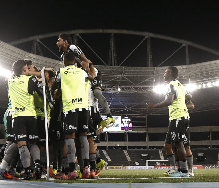 Jogadores do Botafogo comemoram. Foto: Vítor Silva/Botafogo