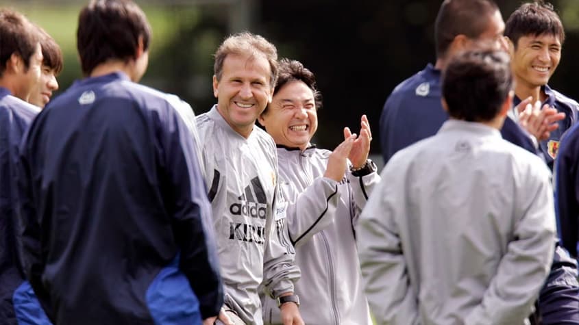 Zico, na época de técnico do Japão. Foto: AFP.