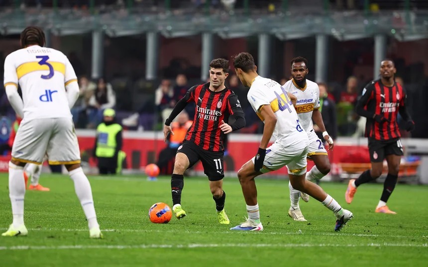 Pulisic, atacante do Milan. Foto: Divulgação/ AC Milan