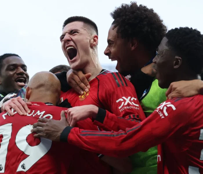 Sesko foi o herói do Manchester United na partida contra o Fulham. Foto: Reprodução/Premier League.