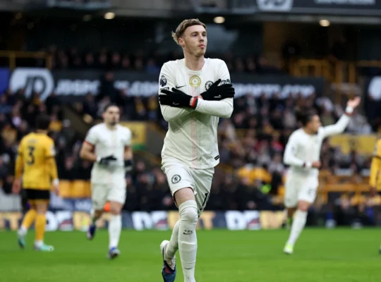 Palmer comemora o gol sua tradicional celebração. Foto: Divulgação/Chelsea FC - Inglaterra