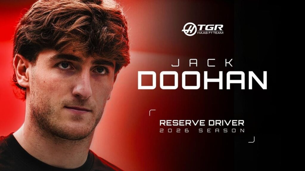 Jack Doohan é o novo piloto reserva da Haas
