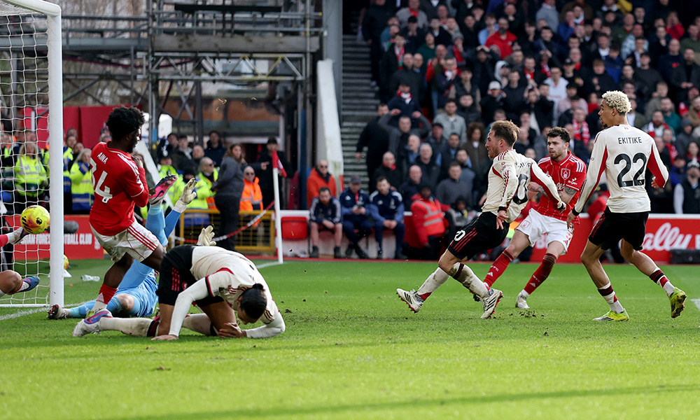 Liverpool abre o placar contra o Forest. Foto: Divulgação/FC Liverpool.