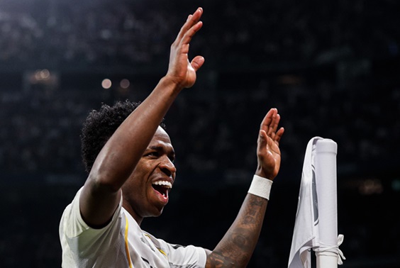 VInicius Júnior marcou para o Real Madrid na vitória contra o Benfica