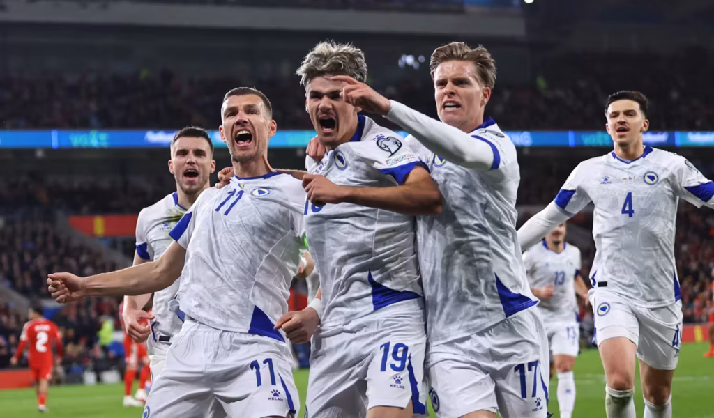 Na semifinal da repescagem entre Bósnia e País de Gales, os bósnios levaram a melhor. Foto: Reprodução/FIFA
