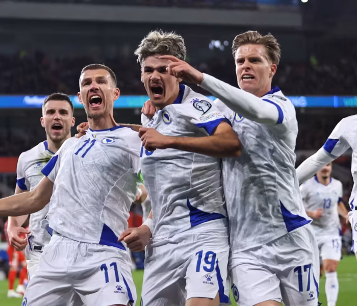 Na semifinal da repescagem entre Bósnia e País de Gales, os bósnios levaram a melhor. Foto: Reprodução/FIFA