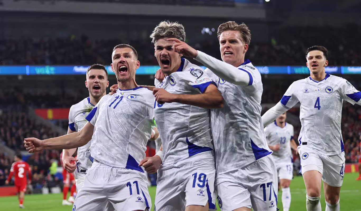Na semifinal da repescagem entre Bósnia e País de Gales, os bósnios levaram a melhor. Foto: Reprodução/FIFA