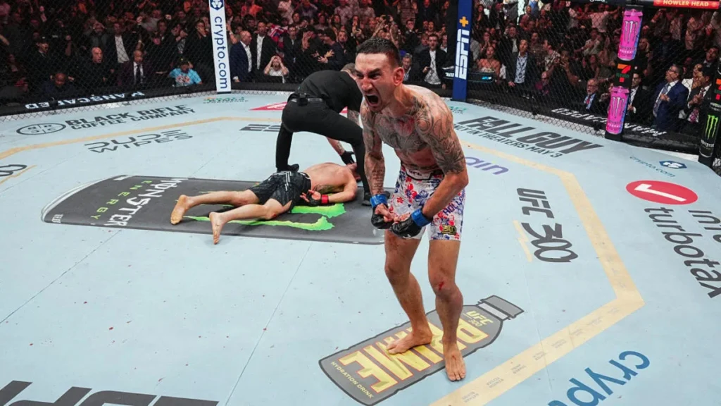 Max Holloway nocauteou Justin Gaethje e conquistou o título de BMF, no UFC 300, demonstrando a essência deste cinturão