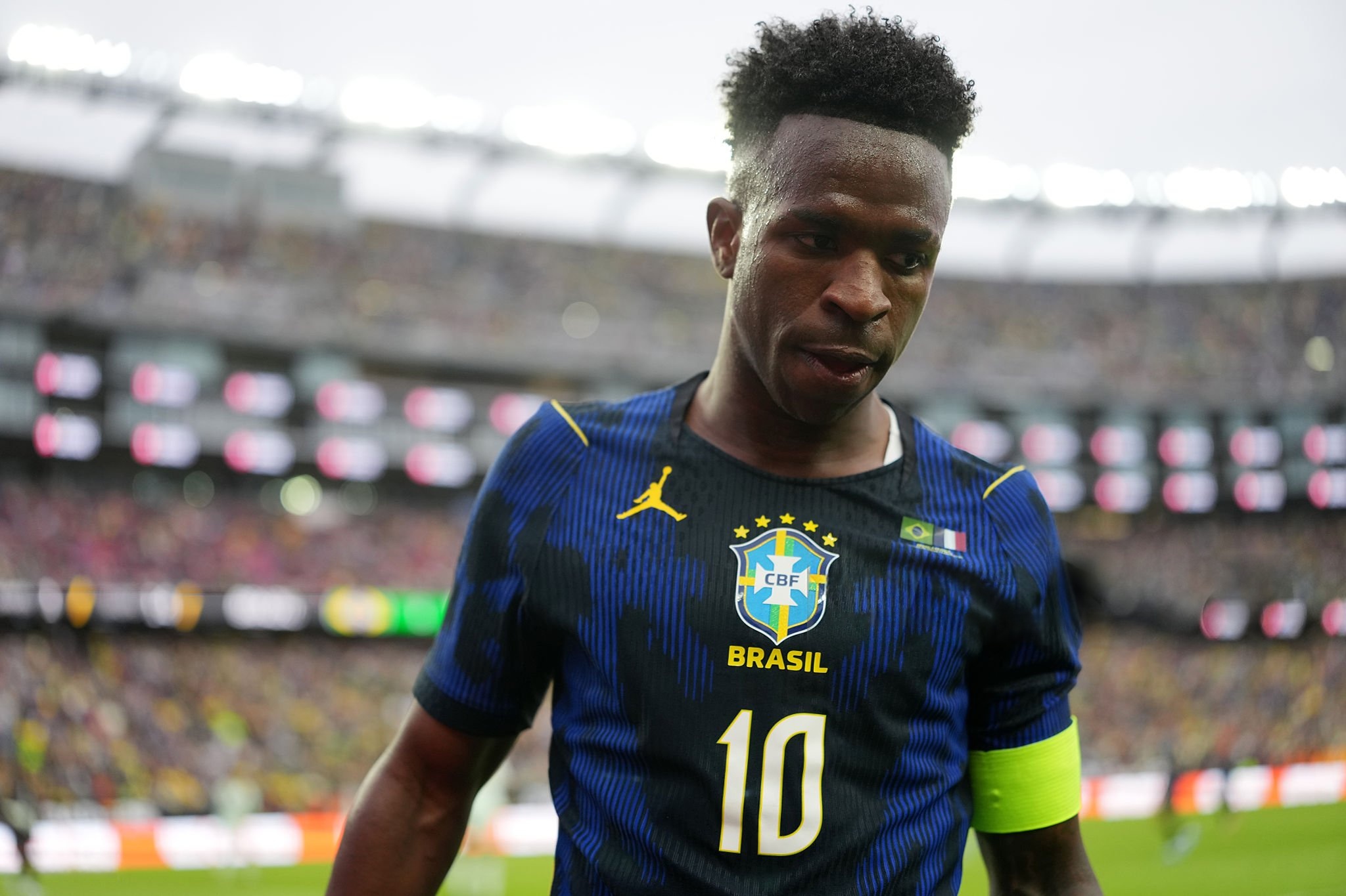 Vinicius Junior é o novo camisa 10 da Seleção Brasileira. Foto: Michael Owens/Getty Images.
