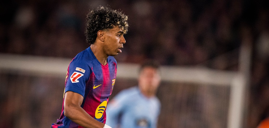 Lamine Yamal marcou para o Barcelona contra o Celta de Vigo