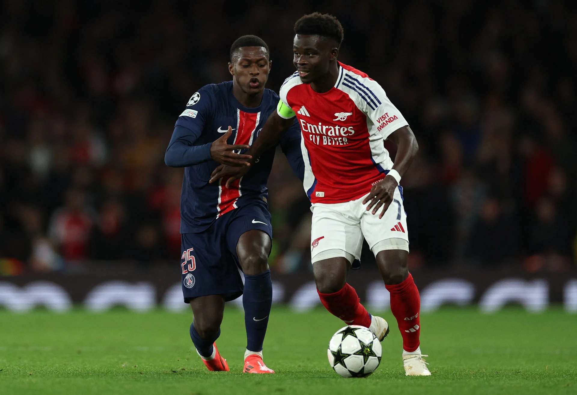 saka e nuno mendes arsenal psg