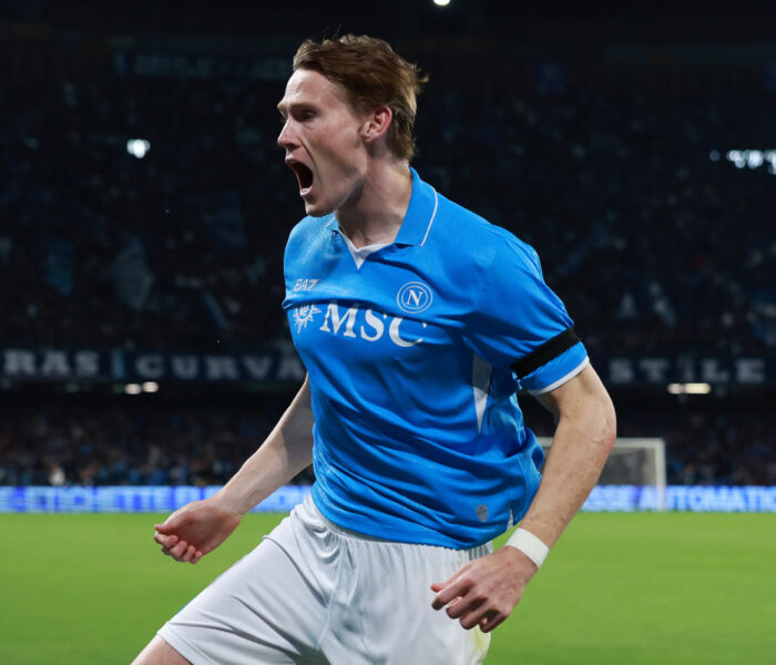 Scott McTominay, jogador do Napoli. Foto: Francesco Pecoraro/Getty Images.