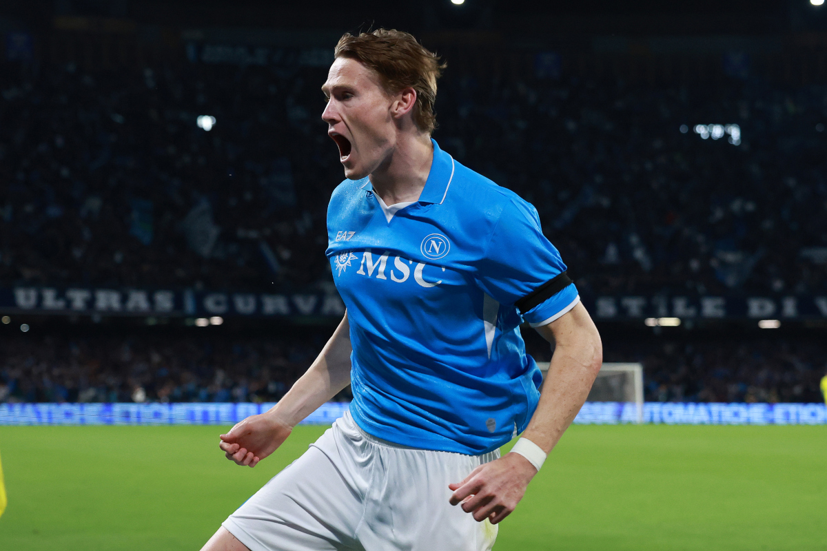 Scott McTominay, jogador do Napoli. Foto: Francesco Pecoraro/Getty Images.