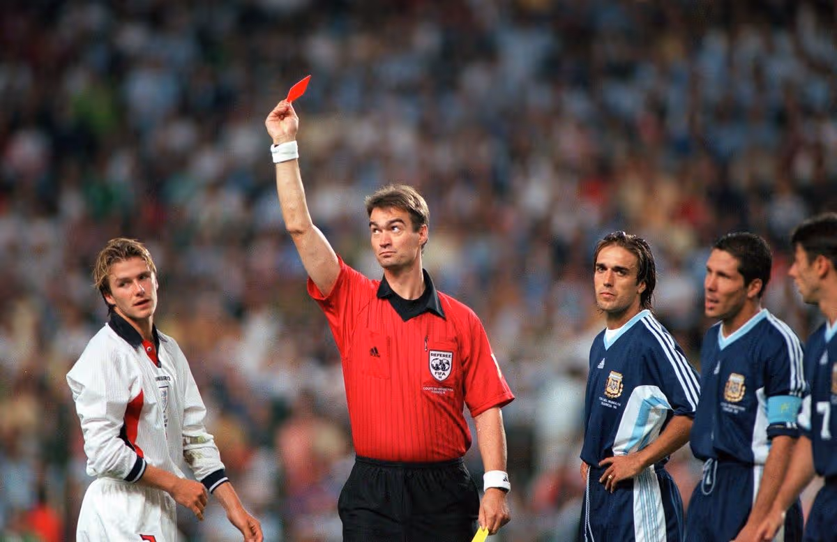 David Beckham, Copa do Mundo 1998. Foto: Divulgação/The Mirror