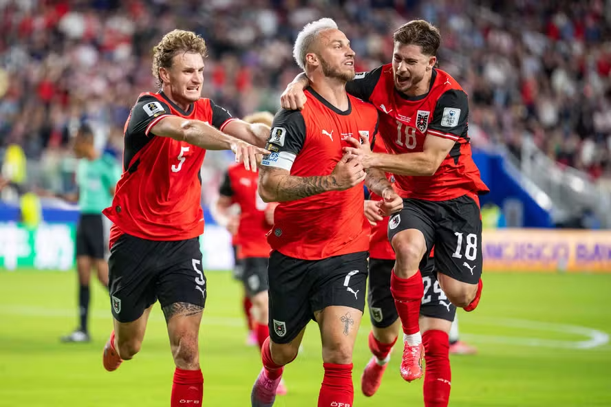 Áustria, Copa do Mundo 2026. Foto: Foto: Georg Hachmuch/AFP