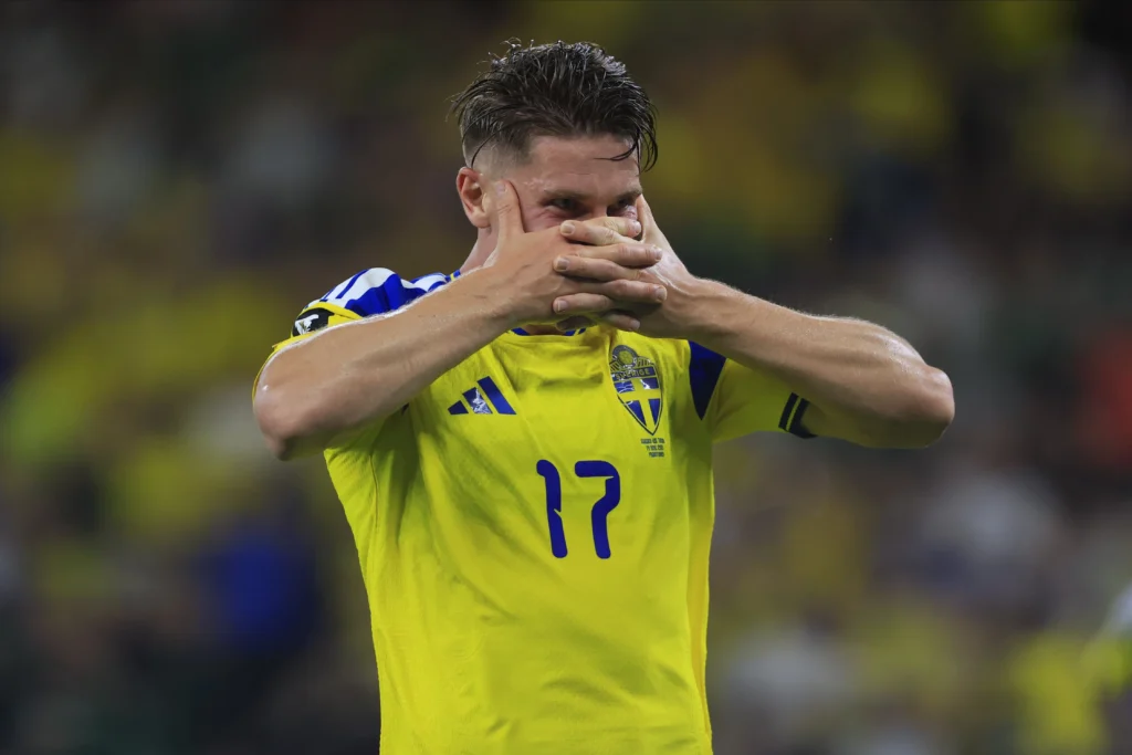 Viktor Gyökeres, Suécia xTunísia, Copa do Mundo 2026. Foto: Alfredo Lopez/Jam Media/Getty Images
