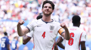 Declan Rice marcou na vitória da Inglaterra sobre a França