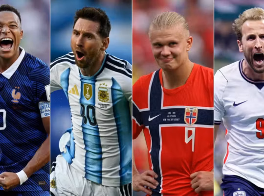 messi haaland mbappe kane bola de ouro