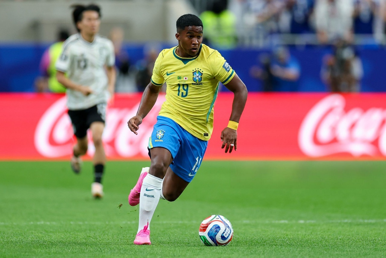 Endrick, Brasil x Japão, Copa do Mundo 2026. Foto: Torbjorn Tande/DeFodi via Getty Images