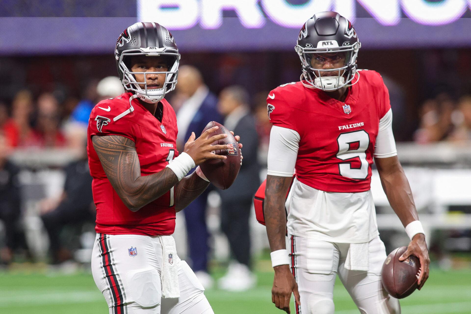 Tua Tagovailoa e Michael Penix Jr. (Foto: Brett Davis-Imagn Images)