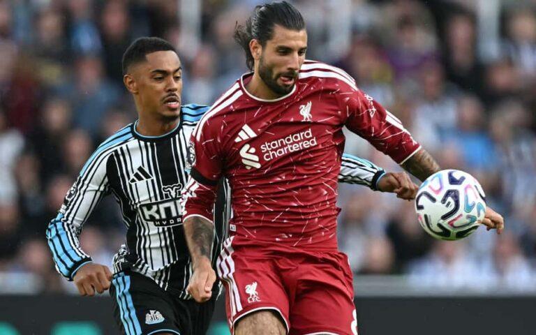 Com pênalti no final, Liverpool salva empate contra o Newcastle fora de casa